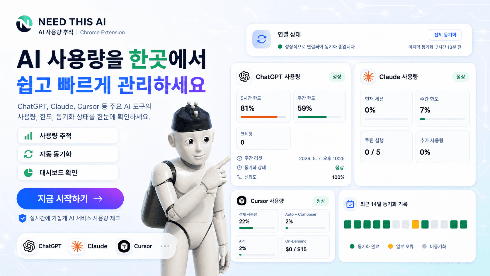 Need This AI Usage Tracker Chrome Extension 홍보 이미지