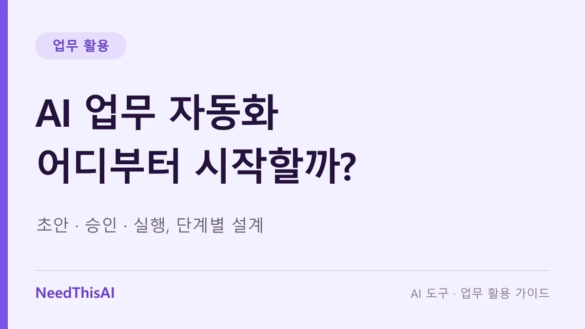 AI 업무 자동화 어디부터 시작할까? — 초안 · 승인 · 실행, 단계별 설계